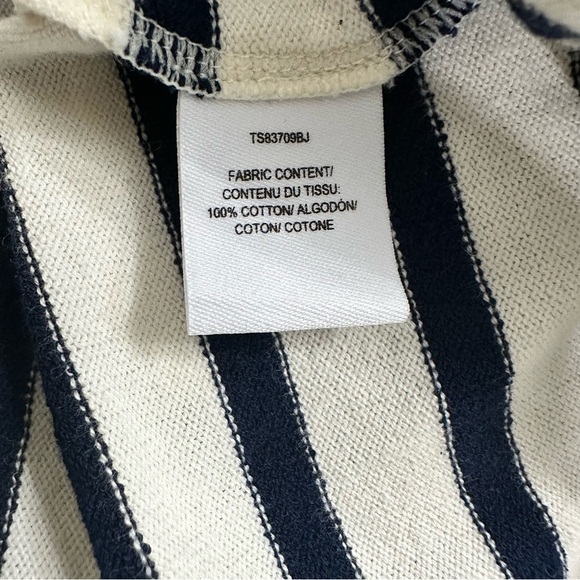 Derek Lam Ivory Navy Striped Knotted Crop Top SZ Medium Nautical Designer EUC - Picture 5 of 8
